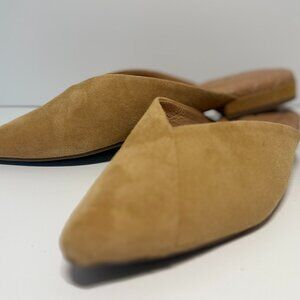 Birdies Tan Suede Slide Mule Flats (The Swan)
